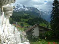  The view out the window of the Hotel Regina in Wengen, Switzerland, epitomizes Switzerland's alpine beauty. Photo courtesy of Beverly Mann. 