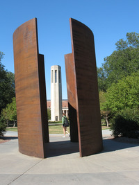  Richard Serra's "Greenpoint" is near the Sheldon Museum of art on the campus of the University of Nebraska in Lincoln. Photo courtesy of Glenda Winders. 