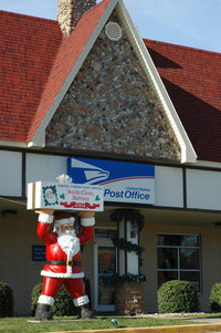  The post office at Santa Claus, Ind., receives thousands of letters from children each holiday season. Photo courtesy of Spencer County Visitors Bureau. 