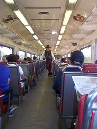  A cowboy chats with passengers on the Grand Canyon Railway. Photo courtesy of Maura Daly Phinney. 