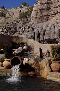 Taking the waters at Ojo Caliente in northern New Mexico dates back beyond the earliest explorers. Photo courtesy of Ojo Caliente.