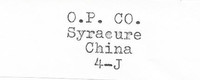 . Onondaga Pottery Company produced high quality semi-porcelain. 