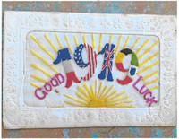 . Embroidered post card was made in Paris. 