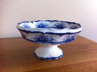  Flow blue bowl was made by Thomas Hughes &amp; Sons in England. 