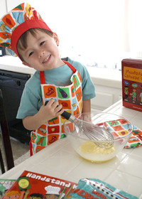 Not only gear, like this ensemble from Handstand Kids Cooking Company, can define kid chefs. Cooking skills mean children will not only eat during the holiday season, but can learn to bake wholesome treats and make homemade candy as well.