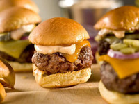  Food Network's Chef Bobby Flay likes to dress up sliders with innovative sauces. 