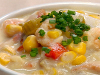  Corn chowder doesn't have to be all-homemade or all-store bought. 