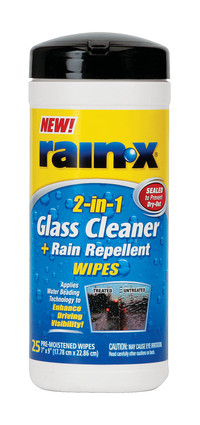  Rain-X 2-in-1 Glass Cleaner with Rain Repellent wipes. 