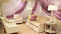  Living in a jewel box: New wall coverings feature blowups of close-ups of colorful natural minerals. Photo Courtesy CR Laine Furniture. 