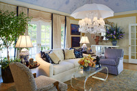 It's not raining inside! Philippe Starck's eccentric umbrella for Baccarat crystal lights and delights an elegantly traditional bedroom. Photo: Phillip Ennis.