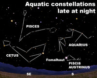  Look for about 15 aquatic constellations in the sky this week. 