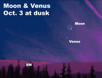  View Venus and the delicate crescent moon this week. 