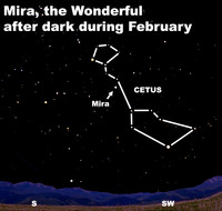  View Mira, the Wonderful near its brightest after dark this week. 