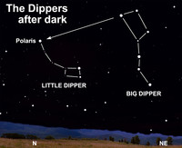  Take a peak at the springtime sky this week by finding the Dippers. 