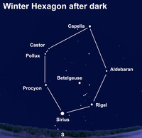 View the Winter Hexagon after dark this week. 