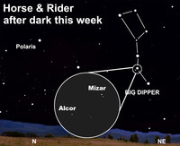  Find the horse and rider after dark this week. 