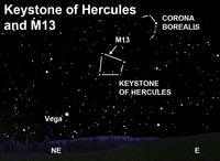  View the Keystone of Hercules and M13 after dark this week. 