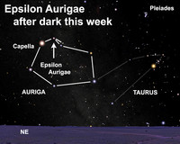 Learn about the mysterious case of Epsilon Aurigae this week. 