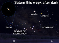  View Saturn, lord of the rings, after dark this week. 