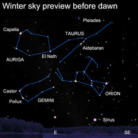  Winter sky preview before dawn. 