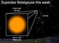  Betelgeuse, one of the largest known stars, is visible in the southern sky after dark this week. 
