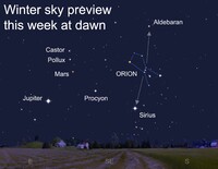  Winter stars will make an early appearance in the night sky this week. 