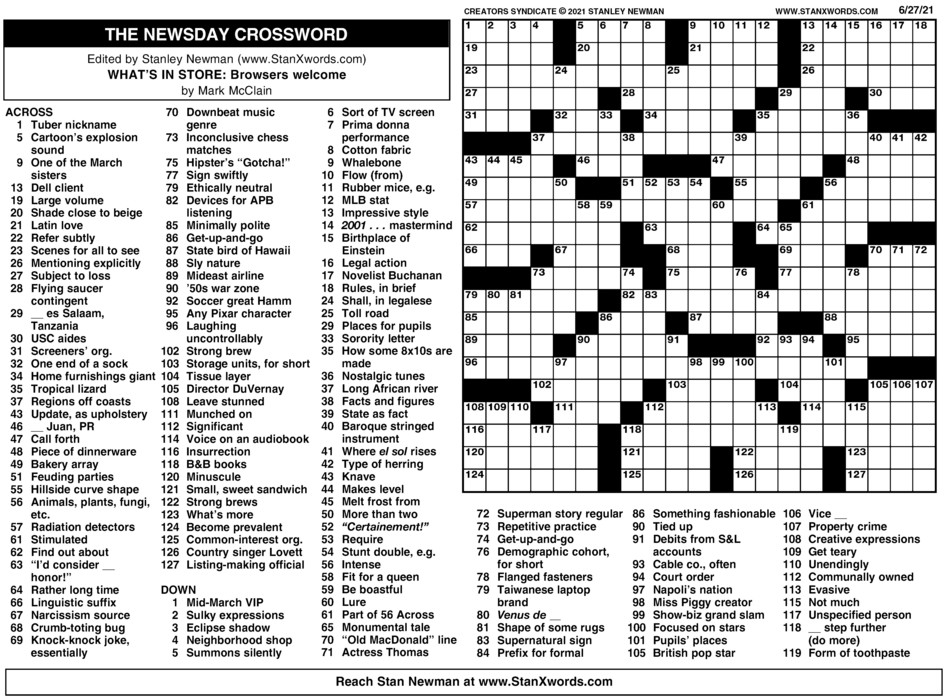 Printable Sunday Crossword Puzzles Printable Sunday Crossword Puzzles