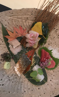  An Autumn Sashimi platter provides a tasty and colorful treat in Japan. Photo courtesy of Phillip Courter. 