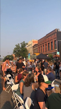  Locals enjoying a food festival in Bozeman, Montana, on a warm summer night in August. Photo credit: Salena Zito. 