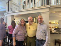  Christopher Ege, center, from Englewood, New Jersey, stands next to by JoAnn and Dan Harrison, of Annapolis, Maryland, at the Bedford Springs Hotel. Photo credit: Salena Zito 